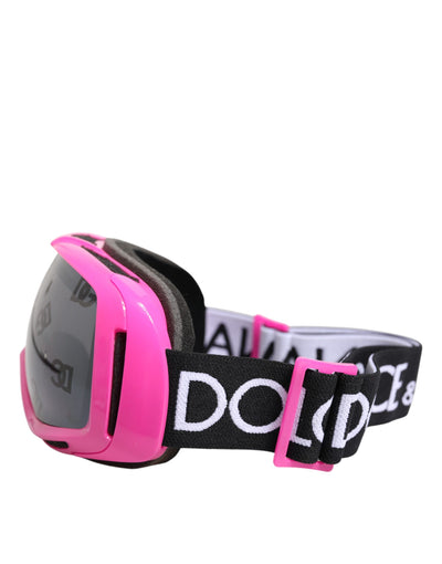 Dolce &amp; Gabbana Fuchsia Roze Logo Skibril DG6182 Masker Zonnebril
