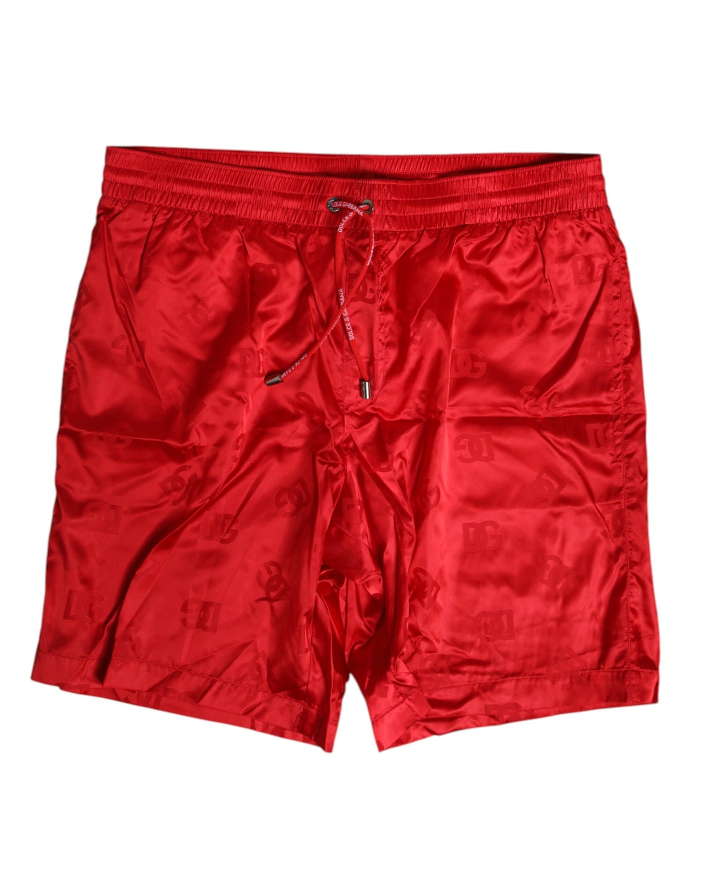 Dolce &amp; Gabbana Rode Nylon Trekkoord Strandkleding Shorts Badmode
