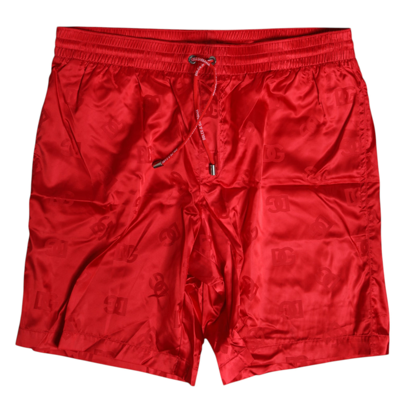 Dolce &amp; Gabbana Rode Nylon Trekkoord Strandkleding Shorts Badmode