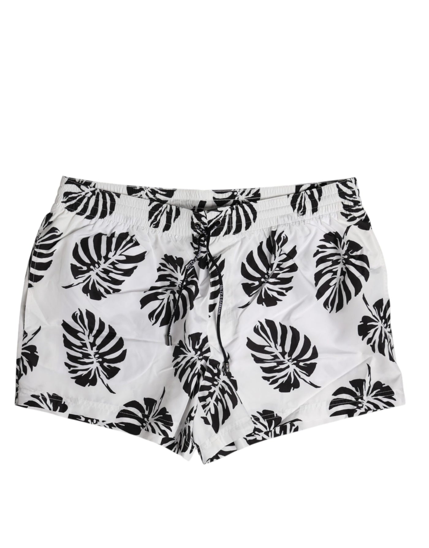 Dolce &amp; Gabbana Wit Zwart Print Strandkleding Shorts Badmode