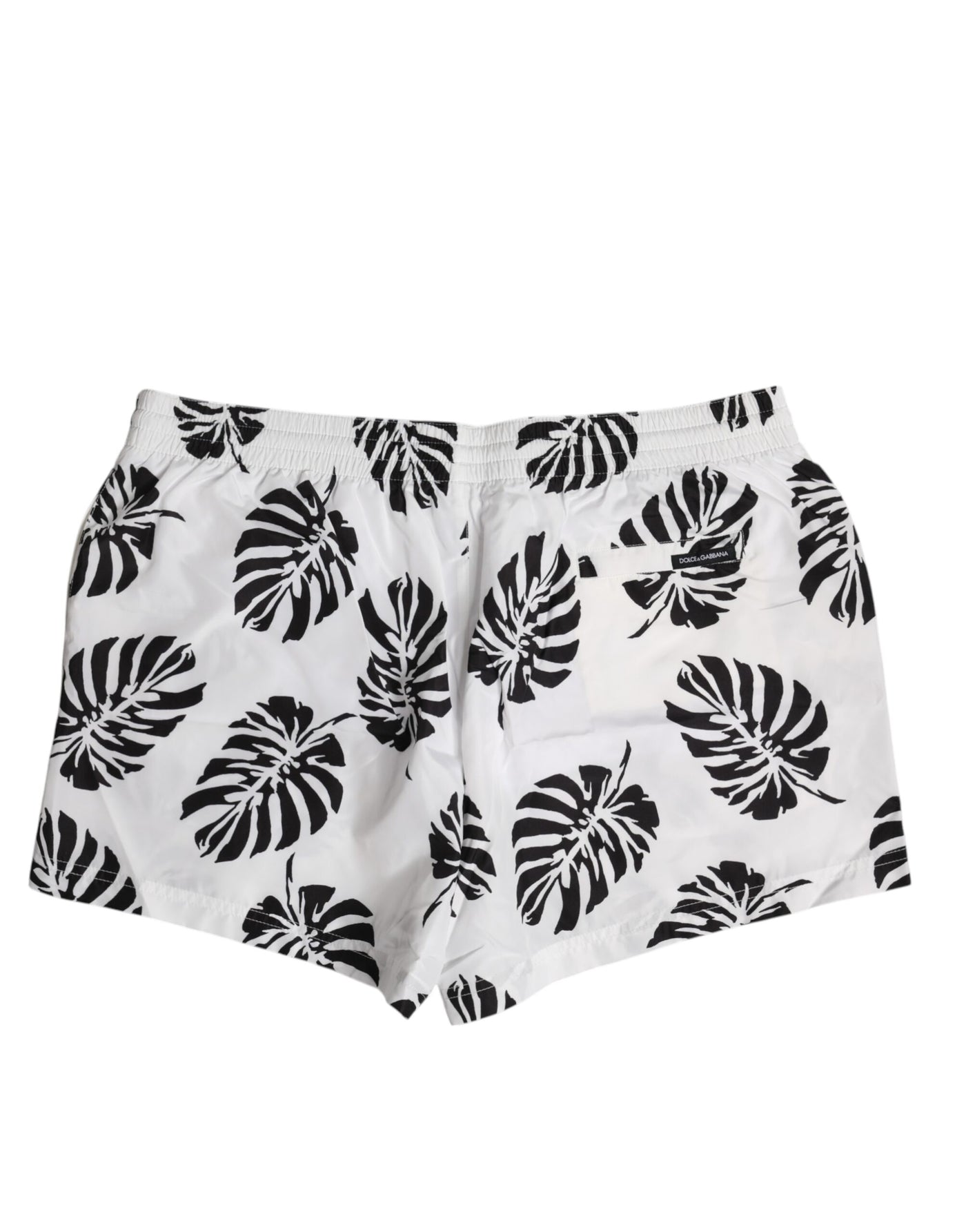 Dolce &amp; Gabbana Wit Zwart Print Strandkleding Shorts Badmode