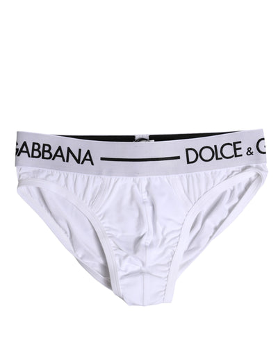Dolce &amp; Gabbana Witte Katoenen Stretch Regular Slip Ondergoed
