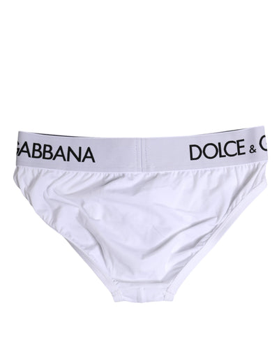 Dolce &amp; Gabbana Witte Katoenen Stretch Regular Slip Ondergoed