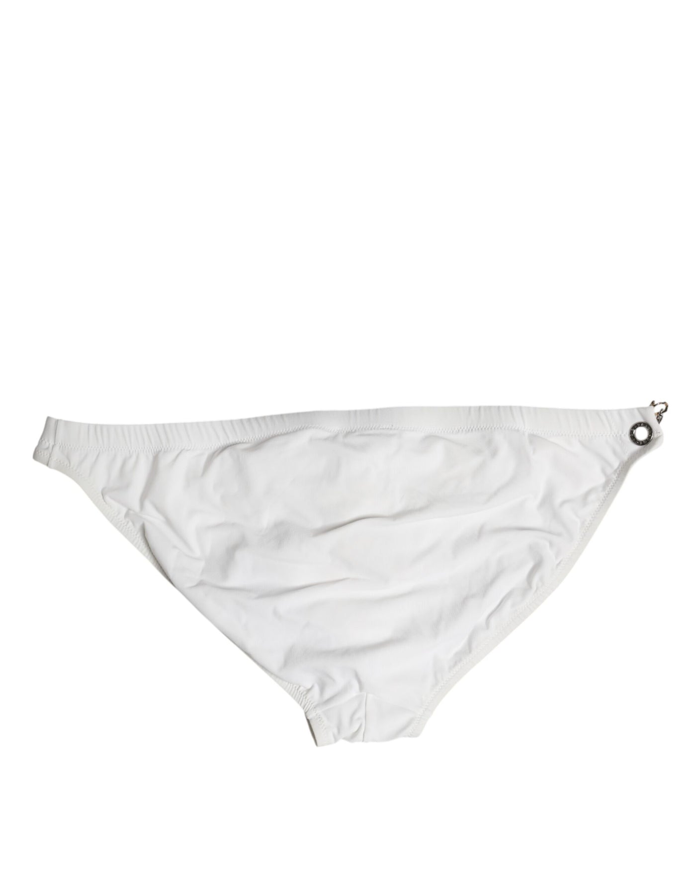 Dolce &amp; Gabbana Wit Logo Metalen Versiering Slip Badmode