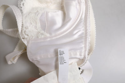 Soutien-gorge balconnet à armatures en soie blanche Dolce &amp; Gabbana