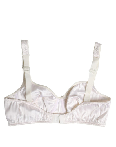 Soutien-gorge balconnet sans armatures en soie blanche Dolce &amp; Gabbana