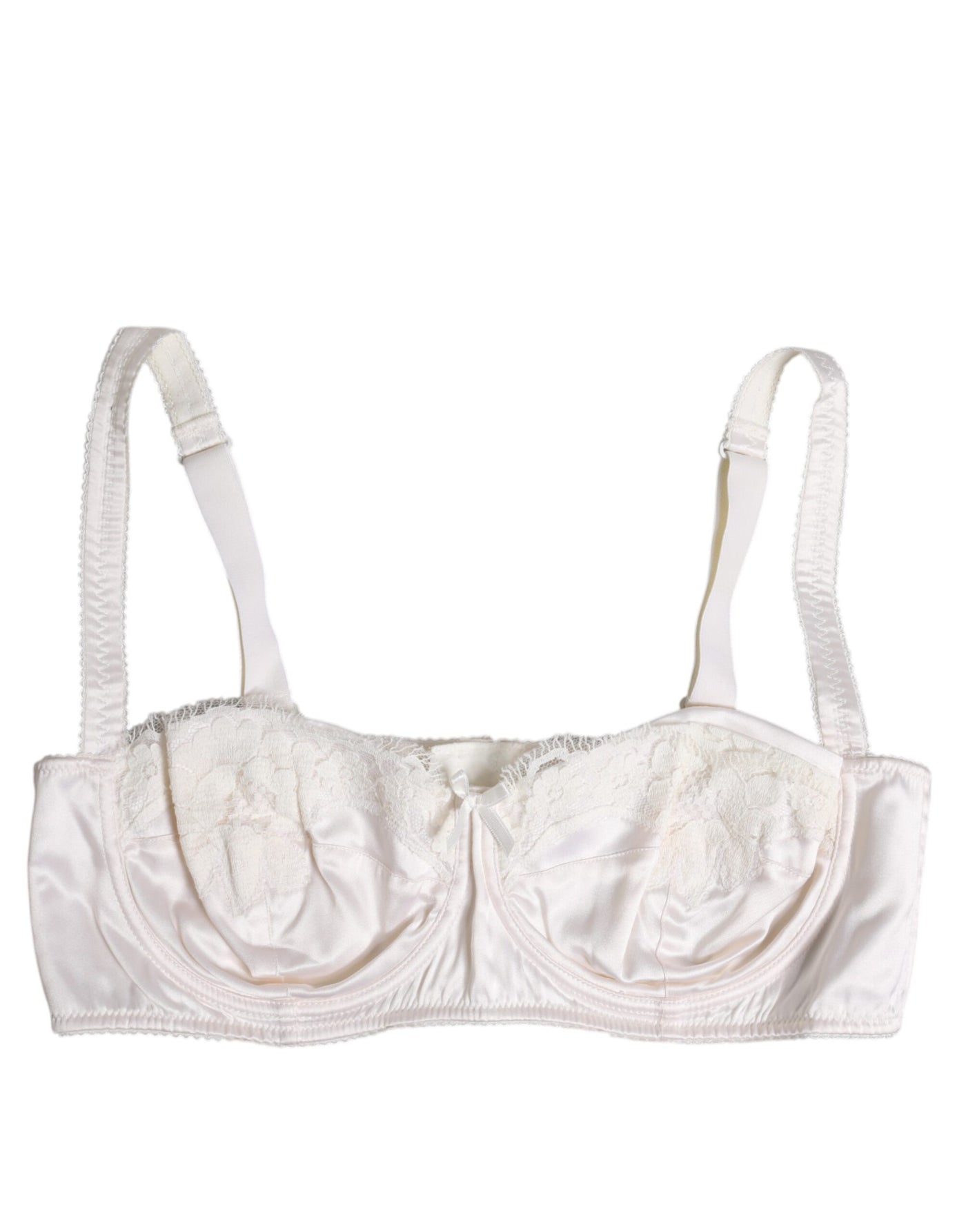 Soutien-gorge balconnet à armatures en soie blanche Dolce &amp; Gabbana
