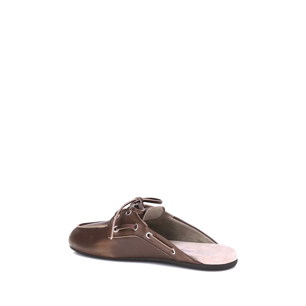 Miu Miu leren Sabot loafers