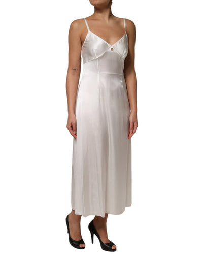 Dolce &amp; Gabbana Witte DG Logo Zijden Nachtkleding