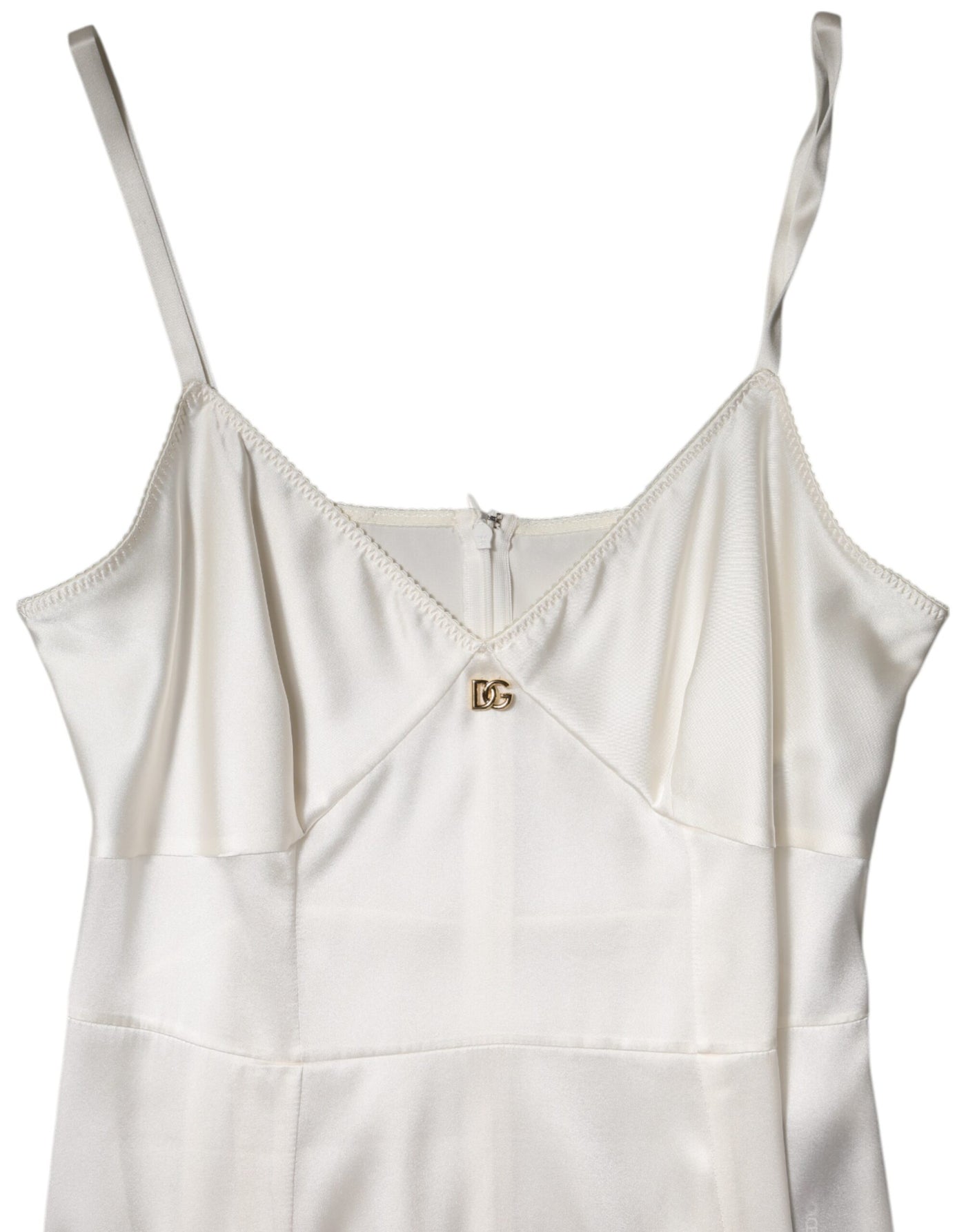 Dolce &amp; Gabbana Witte DG Logo Zijden Nachtkleding
