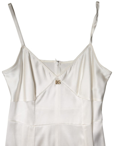 Dolce &amp; Gabbana Witte DG Logo Zijden Nachtkleding
