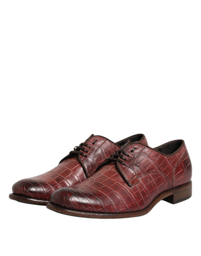 Dolce &amp; Gabbana Burgundy leren veterschoenen