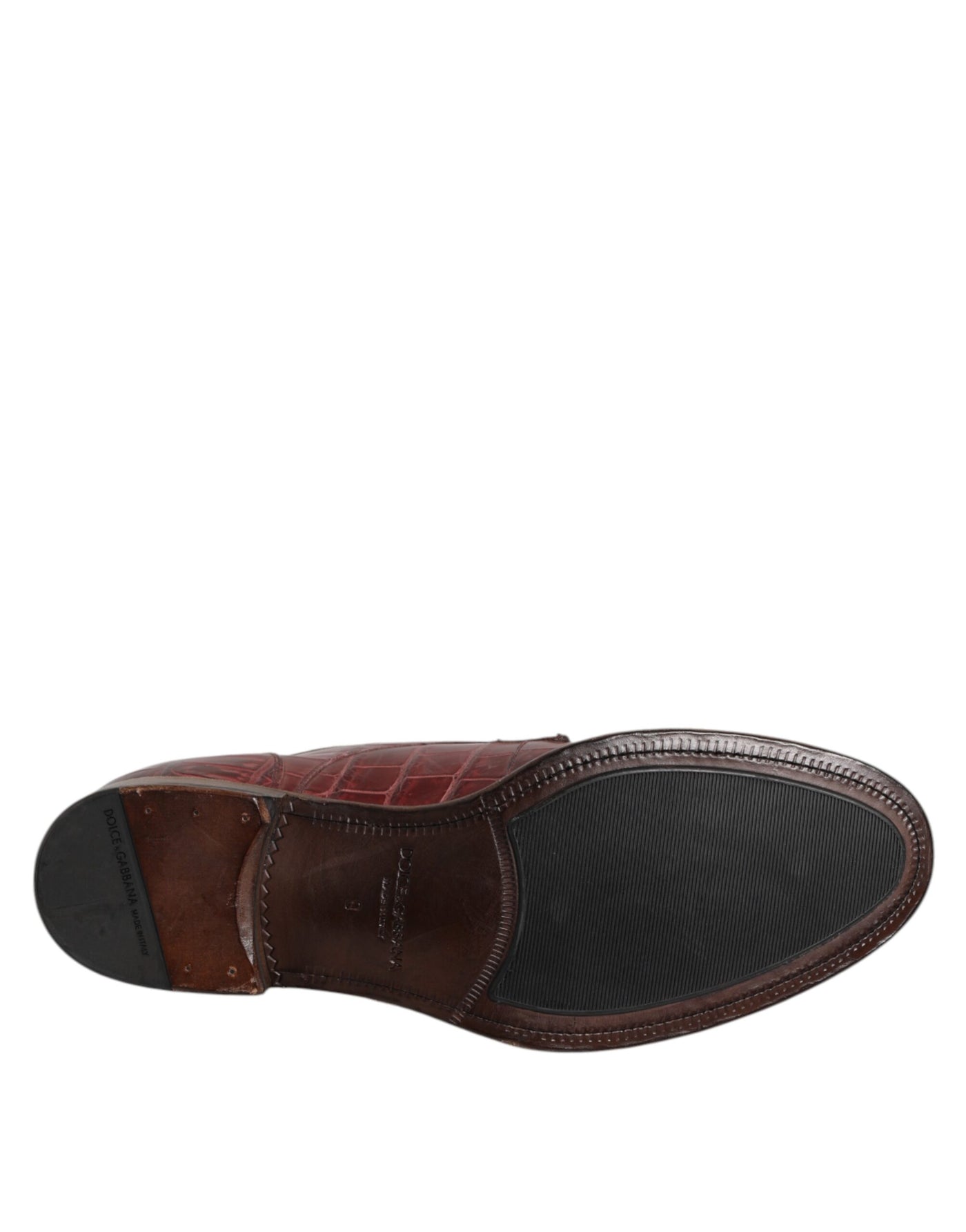 Dolce &amp; Gabbana Burgundy leren veterschoenen