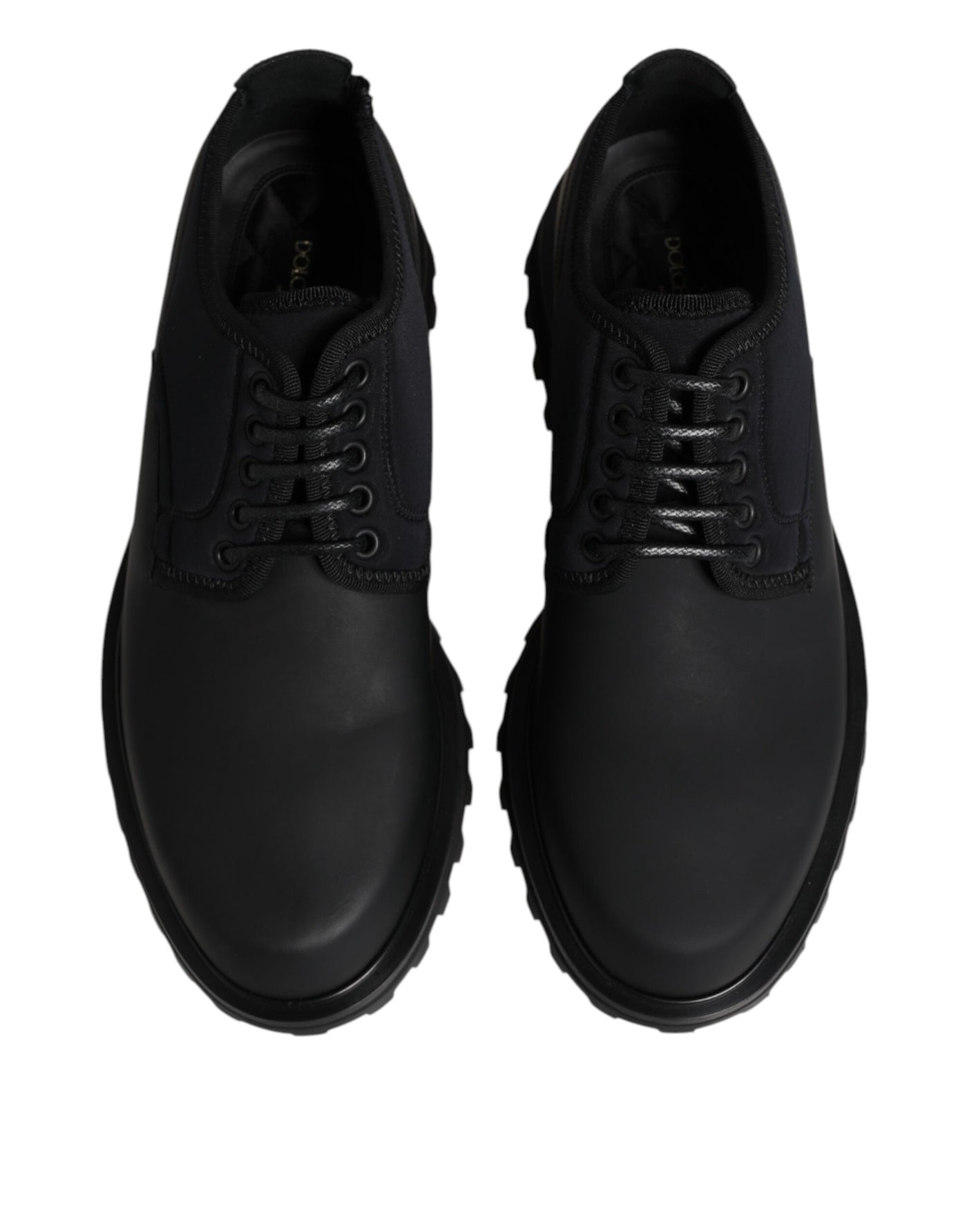Dolce &amp; Gabbana zwarte leren veterschoenen voor trekking