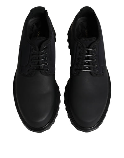 Dolce &amp; Gabbana zwarte leren veterschoenen voor trekking