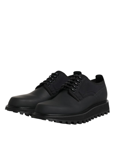 Dolce &amp; Gabbana zwarte leren veterschoenen voor trekking