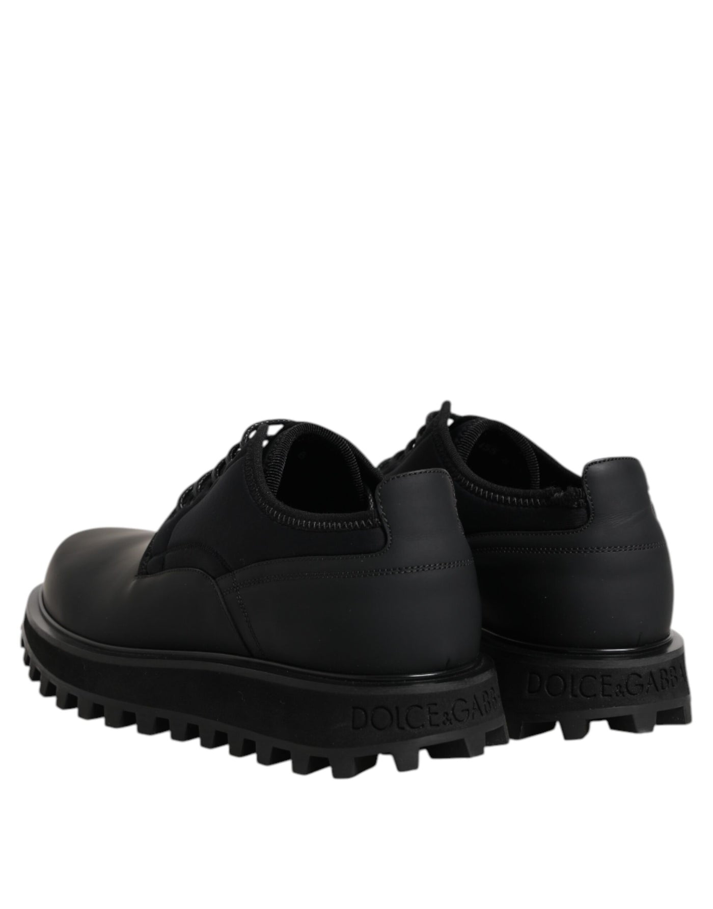 Dolce &amp; Gabbana zwarte leren veterschoenen voor trekking