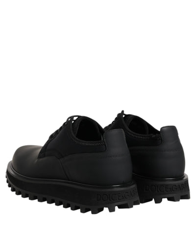 Dolce &amp; Gabbana zwarte leren veterschoenen voor trekking