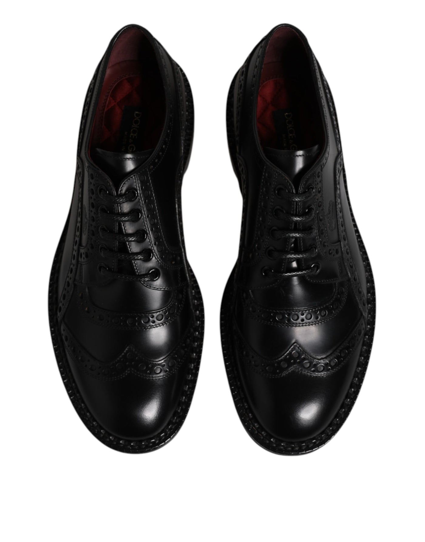 Dolce &amp; Gabbana Zwarte Kalfsleren Derby Formele Schoenen