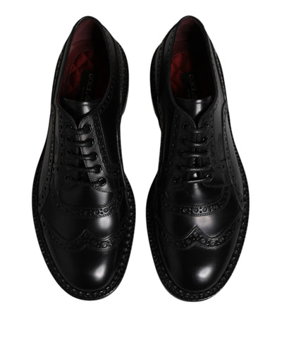 Dolce &amp; Gabbana Zwarte Kalfsleren Derby Formele Schoenen