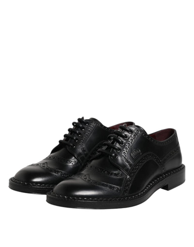 Dolce &amp; Gabbana Zwarte Kalfsleren Derby Formele Schoenen