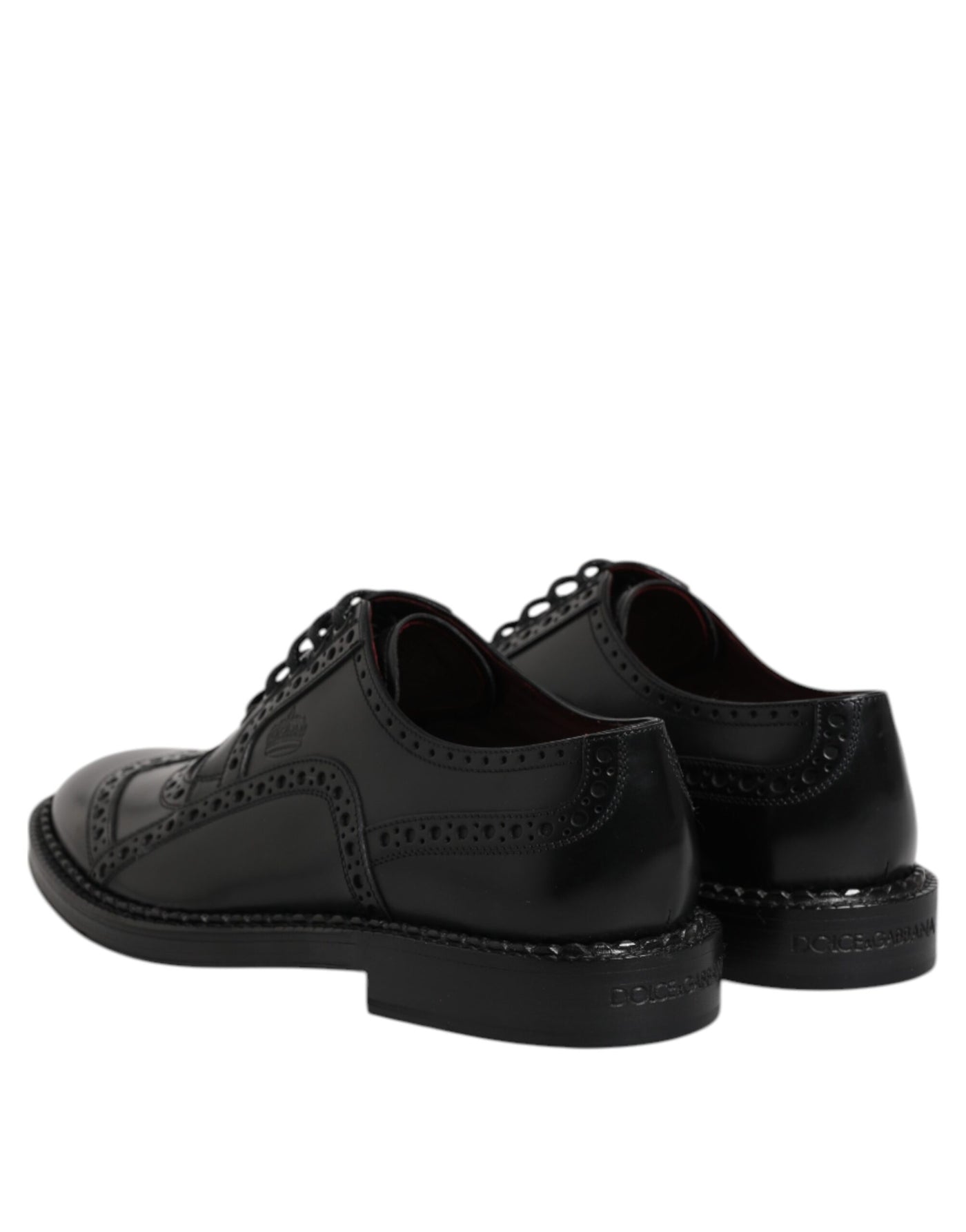 Dolce &amp; Gabbana Zwarte Kalfsleren Derby Formele Schoenen