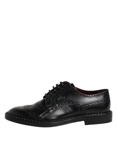 Dolce &amp; Gabbana Zwarte Kalfsleren Derby Formele Schoenen