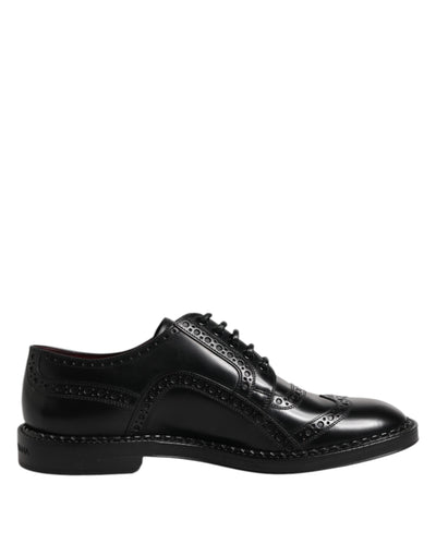 Dolce &amp; Gabbana Zwarte Kalfsleren Derby Formele Schoenen