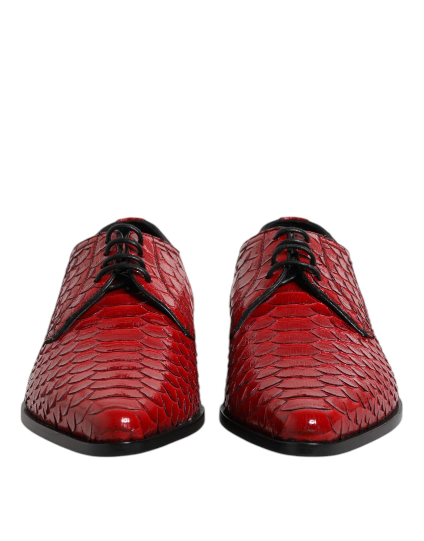 Dolce &amp; Gabbana Rode Exotische Leren Veterschoenen
