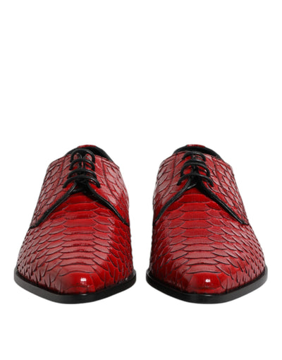 Dolce &amp; Gabbana Rode Exotische Leren Veterschoenen