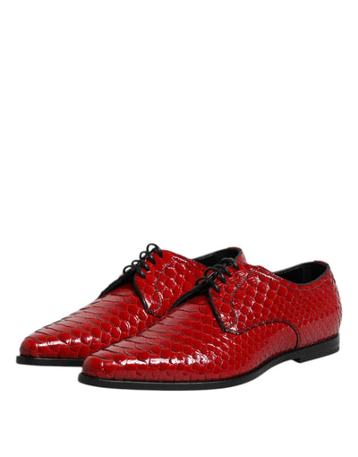 Dolce &amp; Gabbana Rode Exotische Leren Veterschoenen