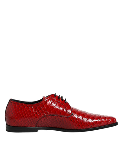 Dolce &amp; Gabbana Rode Exotische Leren Veterschoenen