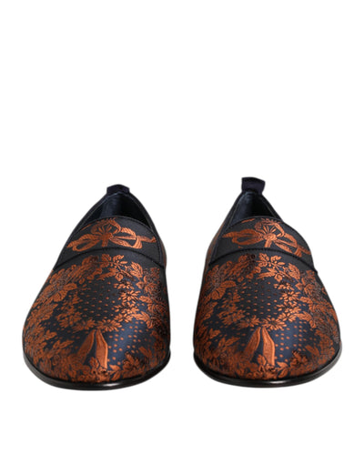 Dolce &amp; Gabbana Zwarte Jacquard Polyester Slip On Loafers Schoenen