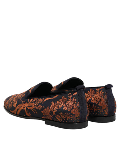 Dolce &amp; Gabbana Zwarte Jacquard Polyester Slip On Loafers Schoenen