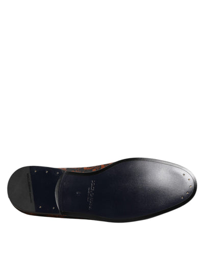 Dolce &amp; Gabbana Zwarte Jacquard Polyester Slip On Loafers Schoenen