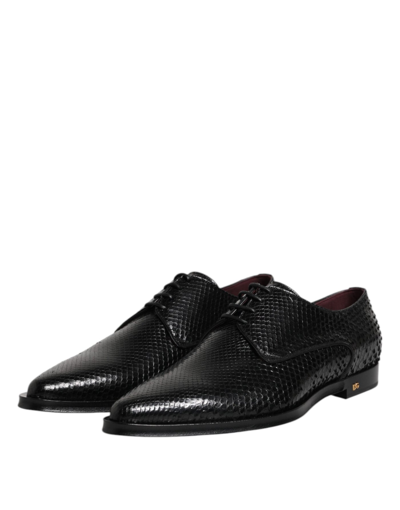 Dolce &amp; Gabbana Zwarte Leren Veterschoenen Heren Derby Schoenen