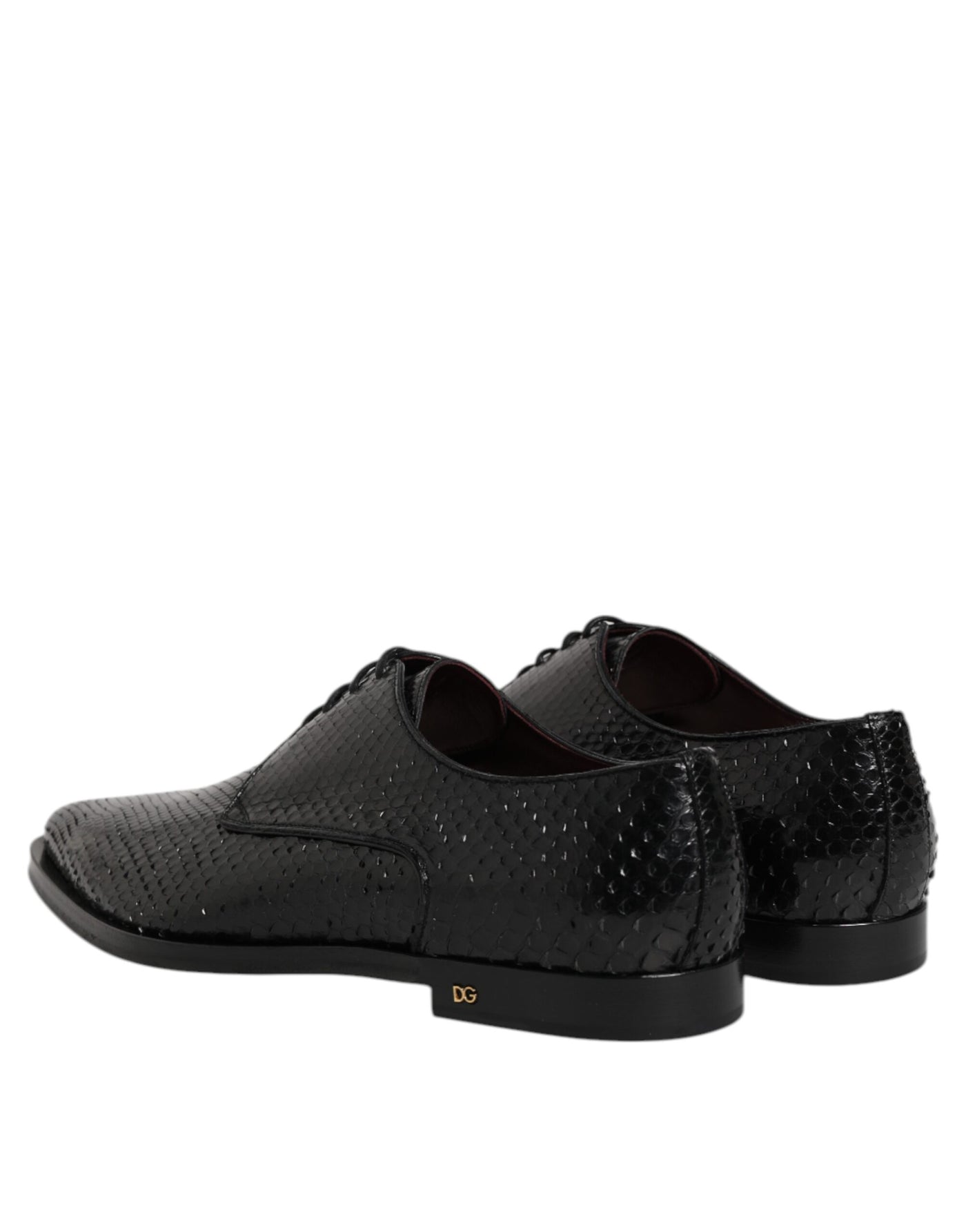 Dolce &amp; Gabbana Zwarte Leren Veterschoenen Heren Derby Schoenen