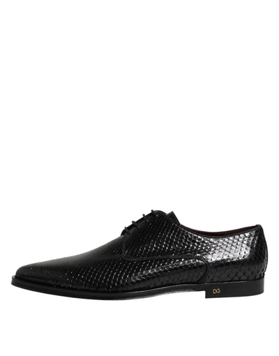 Dolce &amp; Gabbana Zwarte Leren Veterschoenen Heren Derby Schoenen