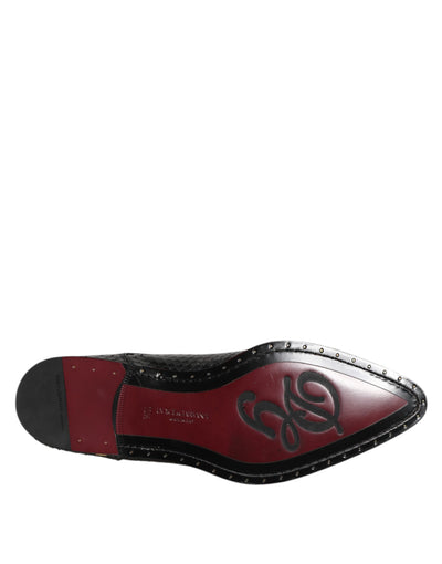 Dolce &amp; Gabbana Zwarte Leren Veterschoenen Heren Derby Schoenen