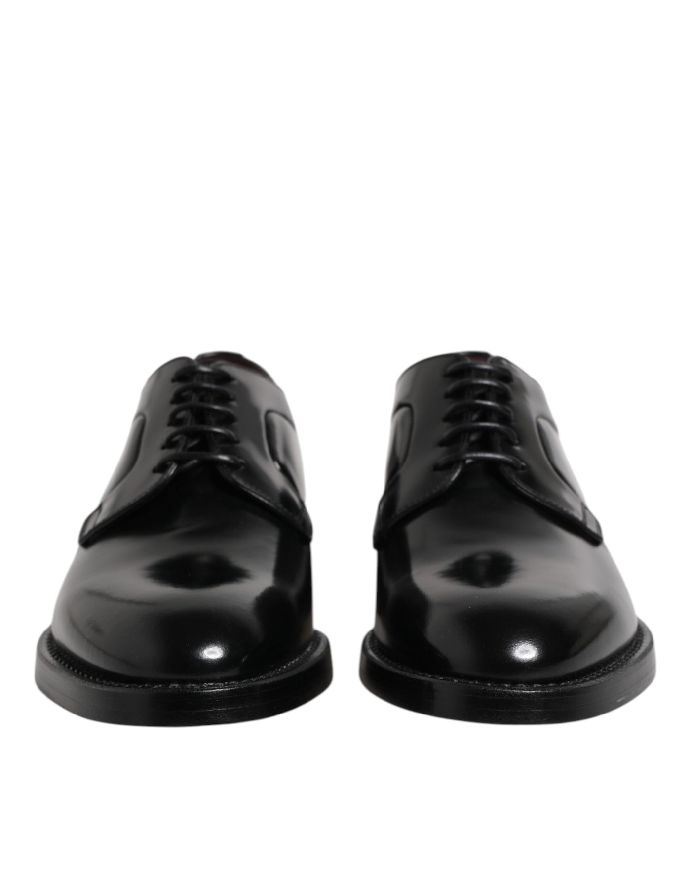 Dolce &amp; Gabbana Zwarte Kalfsleren Veterschoenen Derby Schoenen