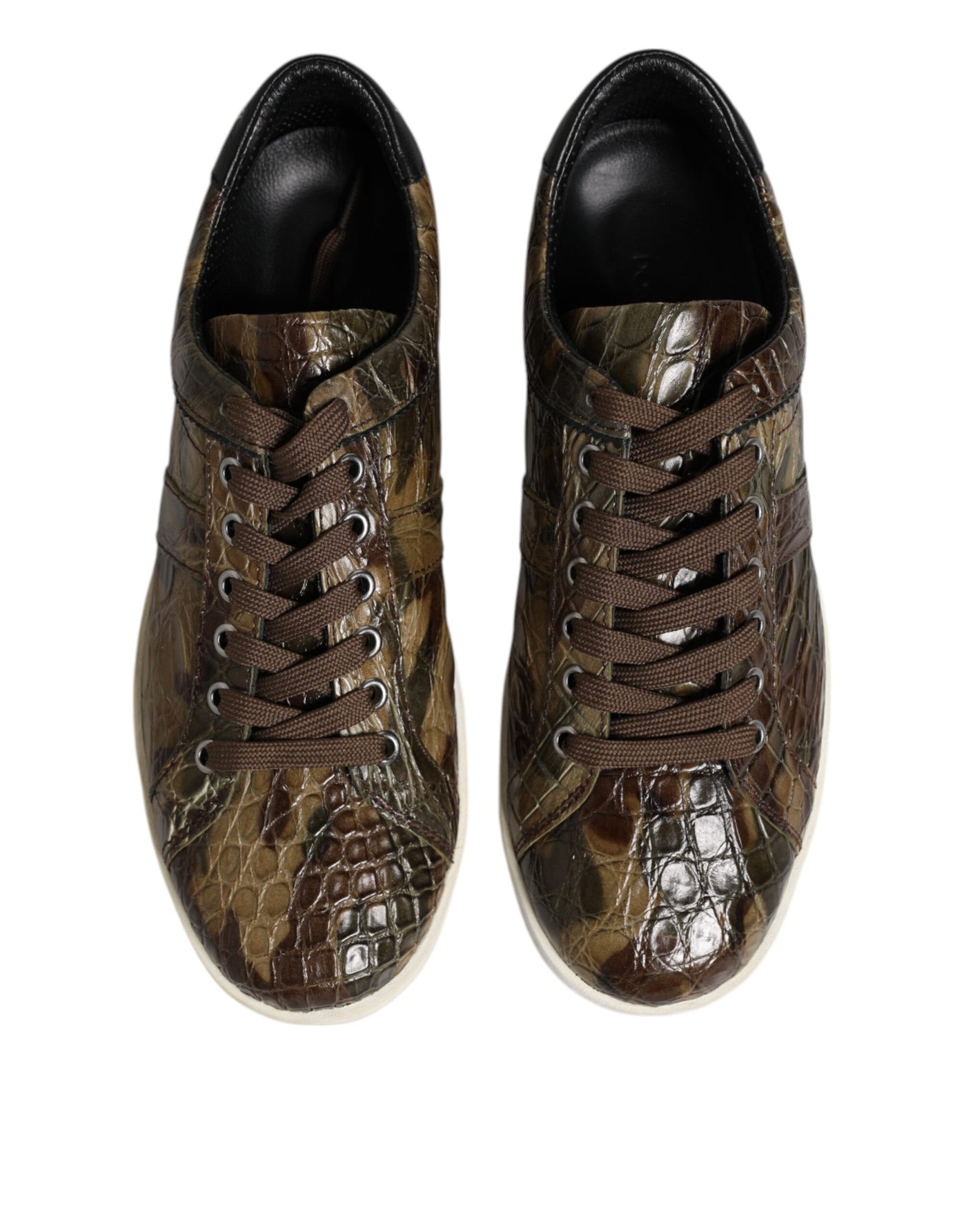 Baskets basses Dolce &amp; Gabbana en cuir exotique marron