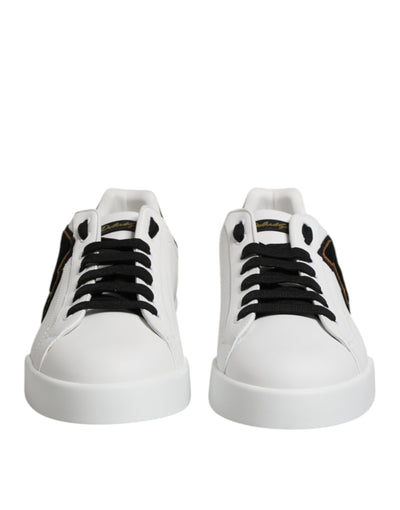 Dolce &amp; Gabbana Witte DG Logo Portofino Lage Sneakers Schoenen