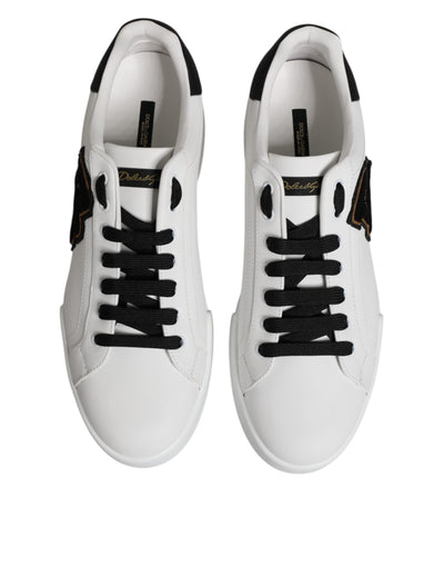 Dolce &amp; Gabbana Witte DG Logo Portofino Lage Sneakers Schoenen