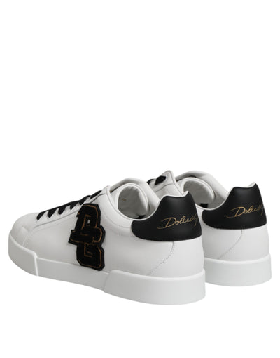 Dolce &amp; Gabbana Witte DG Logo Portofino Lage Sneakers Schoenen
