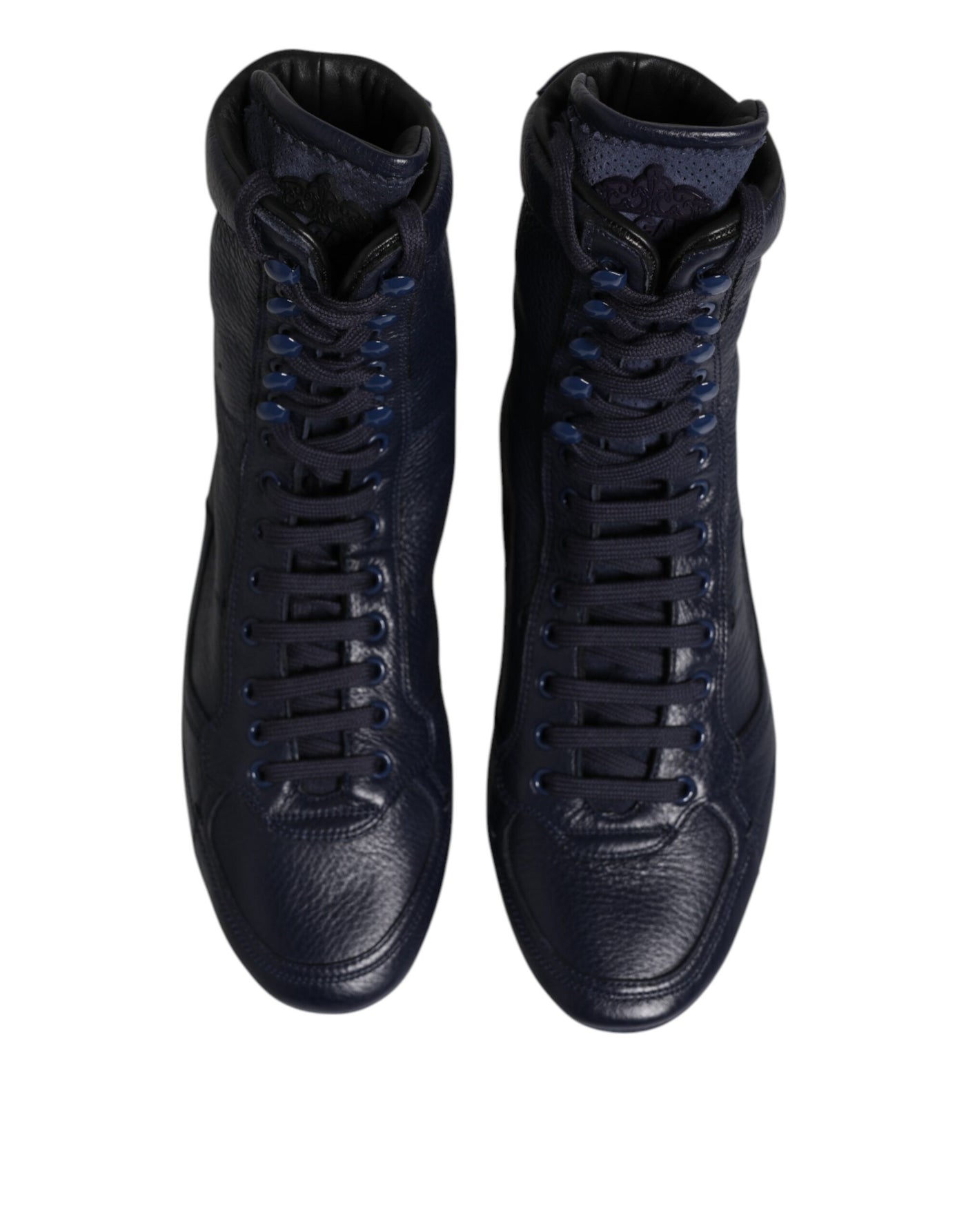 Dolce &amp; Gabbana donkerblauwe leren KING hoge sneakers