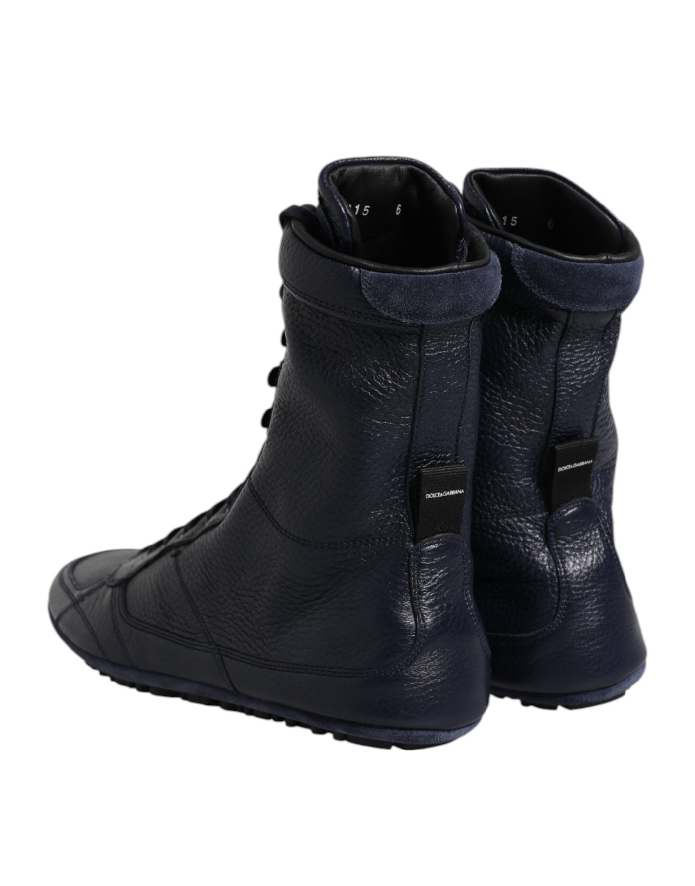 Dolce &amp; Gabbana donkerblauwe leren KING hoge sneakers