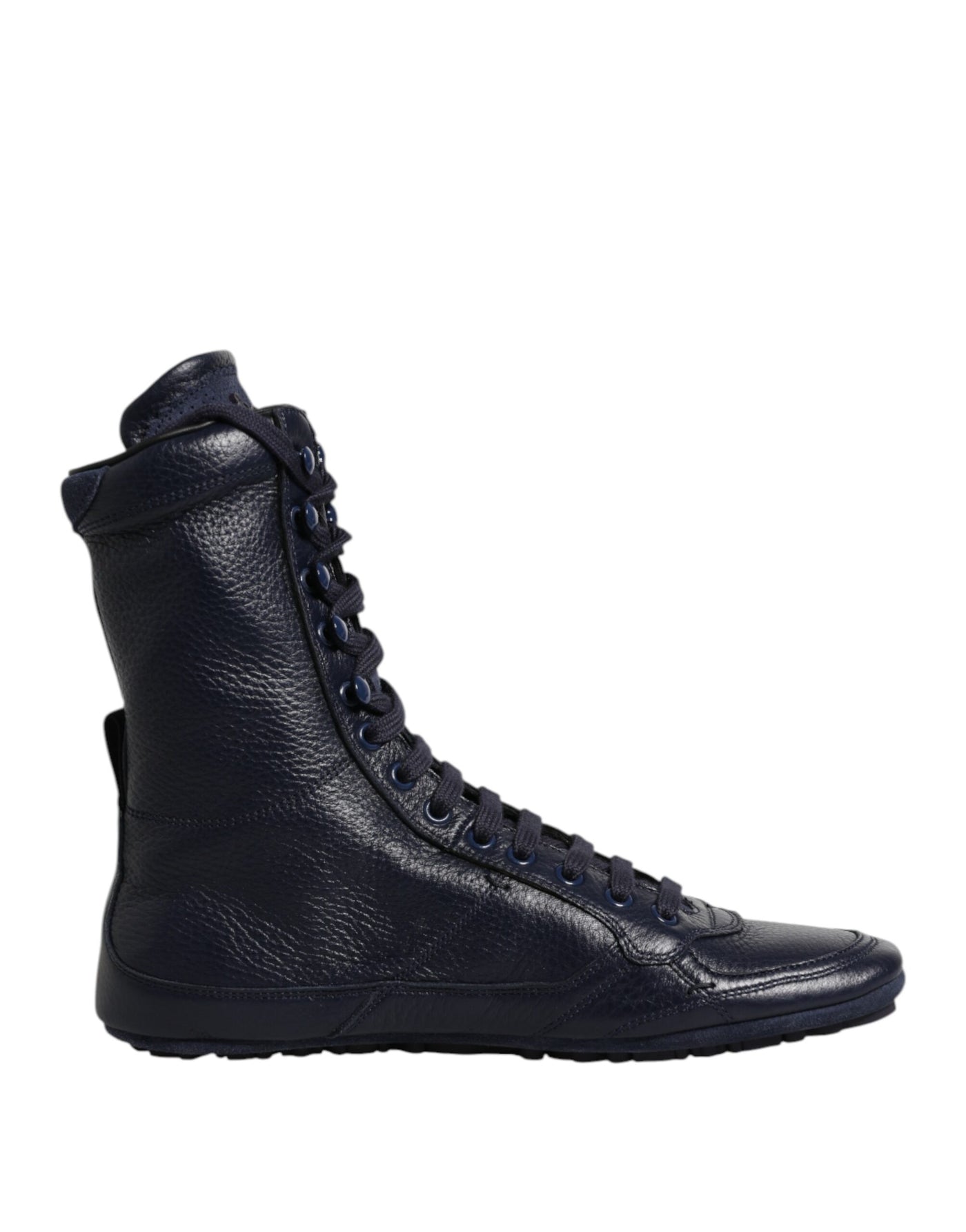 Dolce &amp; Gabbana donkerblauwe leren KING hoge sneakers