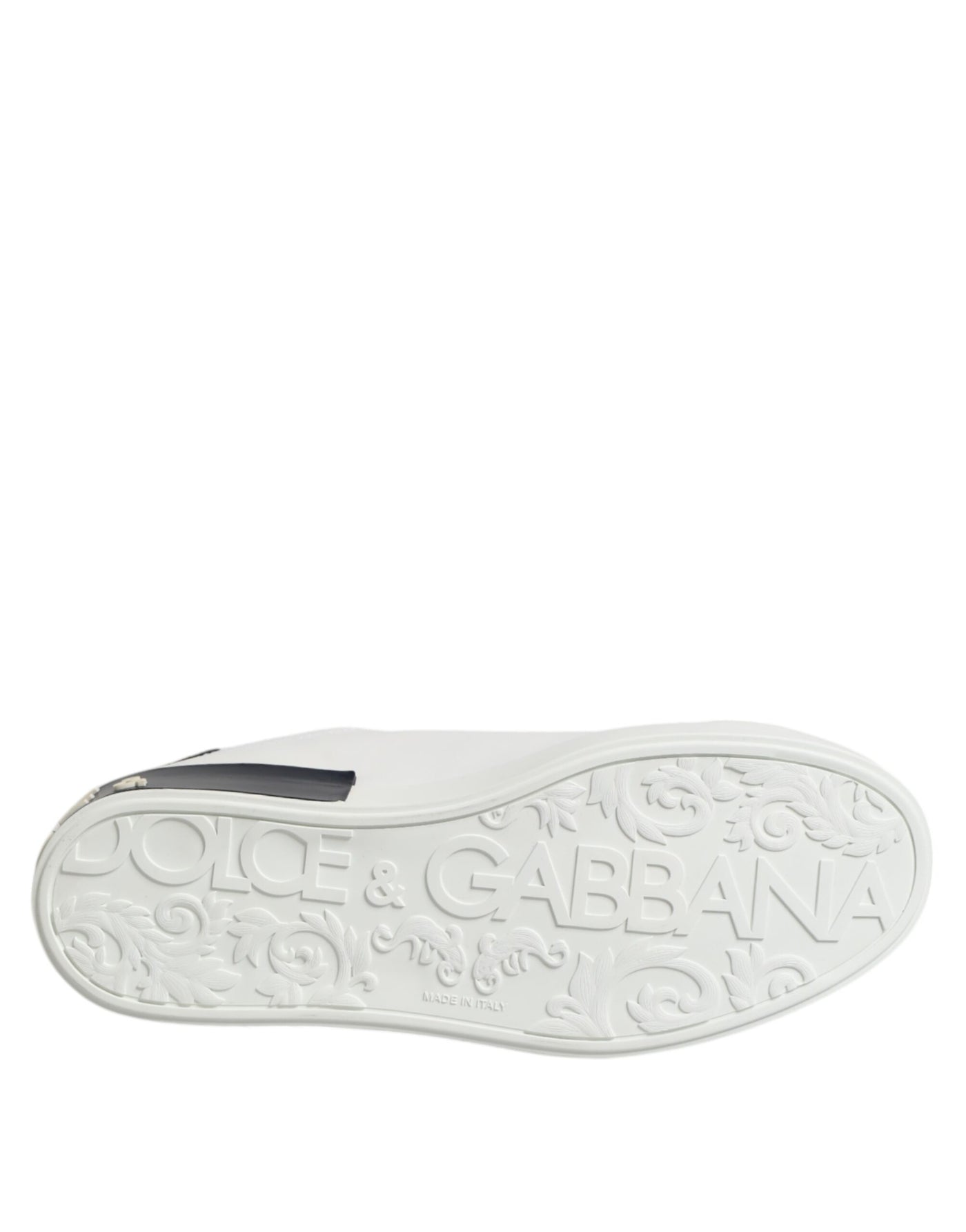 Dolce &amp; Gabbana witte zwarte leren Portofino sneakers
