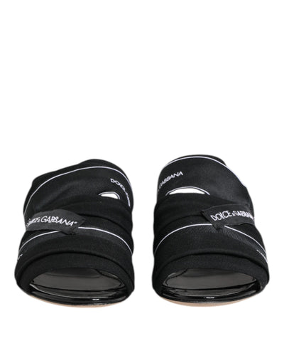 Dolce &amp; Gabbana Zwarte Slides Slip On Sandalen Schoenen