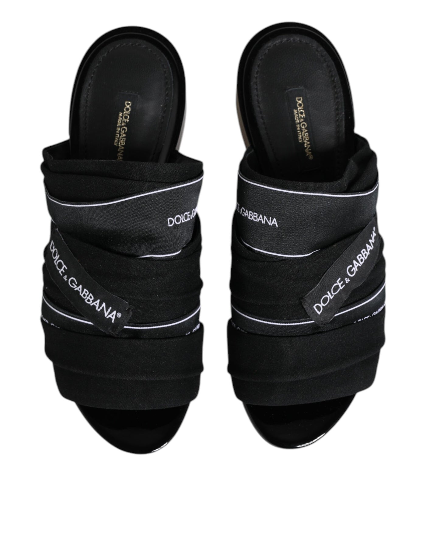 Dolce &amp; Gabbana Zwarte Slides Slip On Sandalen Schoenen